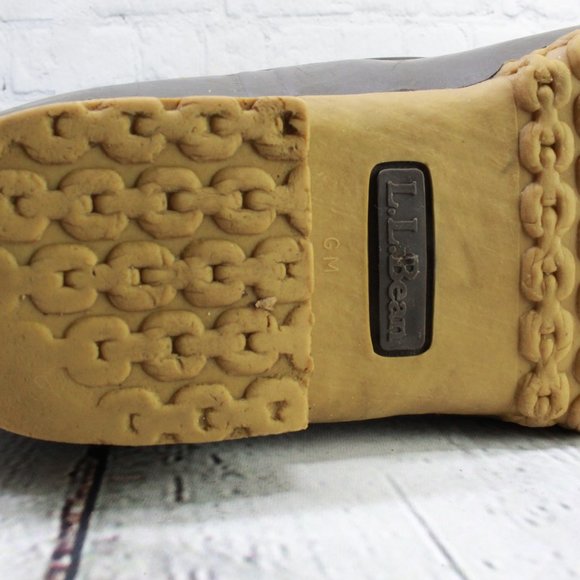 LL Bean 8'' Brown Leather Thinsulate Waterproof Lace Up Duck Boots M 9 L 11 - Picture 8 of 9